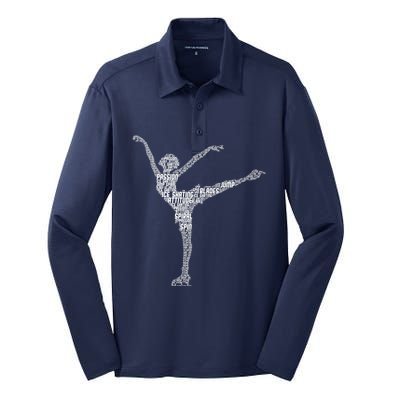 Ice Skating Figure Skater Wo Girls Premium Silk Touch Performance Long Sleeve Polo