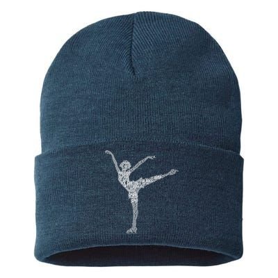 Ice Skating Figure Skater Wo Girls Premium Sustainable Knit Beanie