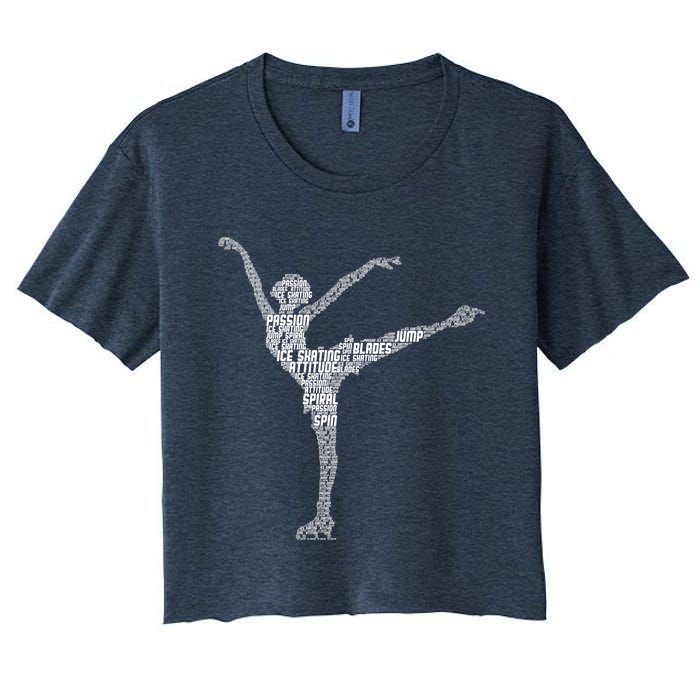 Ice Skating Figure Skater Wo Girls Premium Women's Crop Top Tee