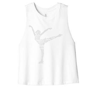 Ice Skating Figure Skater Wo Girls Premium Women's Racerback Cropped Tank