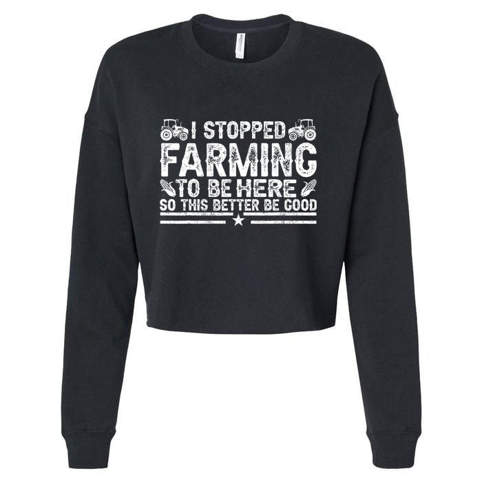 I Stopped Farming To Be Here This Better Be Good Cropped Pullover Crew