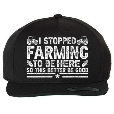 I Stopped Farming To Be Here This Better Be Good Wool Snapback Cap