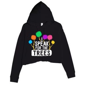 I Speak For The Tree Earth Day Inspiration Hippie Funny Gift Crop Fleece Hoodie