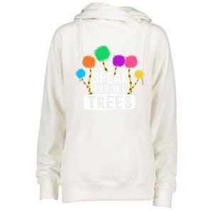 I Speak For The Tree Earth Day Inspiration Hippie Funny Gift Womens Funnel Neck Pullover Hood