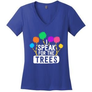 I Speak For The Tree Earth Day Inspiration Hippie Funny Gift Women's V-Neck T-Shirt