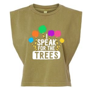 I Speak For The Tree Earth Day Inspiration Hippie Funny Gift Garment-Dyed Women's Muscle Tee