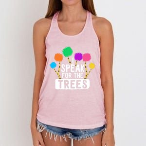 I Speak For The Tree Earth Day Inspiration Hippie Funny Gift Women's Knotted Racerback Tank