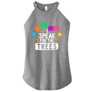 I Speak For The Tree Earth Day Inspiration Hippie Funny Gift Women's Perfect Tri Rocker Tank