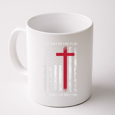 I Stand For The Flag And Kneel For The Cross Shirt Usa Flag Coffee Mug