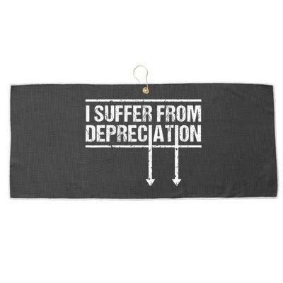 I Suffer from Depreciation retro Accountant Tax Pun Large Microfiber Waffle Golf Towel