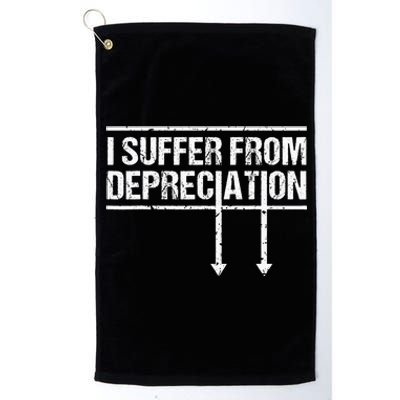 I Suffer from Depreciation retro Accountant Tax Pun Platinum Collection Golf Towel