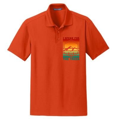 I Speak For Trees Earth Day Save Earth Inspiration Hippie Gift Dry Zone Grid Polo