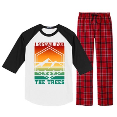 I Speak For Trees Earth Day Save Earth Inspiration Hippie Gift Raglan Sleeve Pajama Set