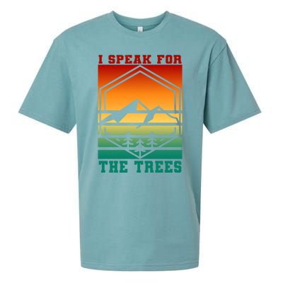 I Speak For Trees Earth Day Save Earth Inspiration Hippie Gift Sueded Cloud Jersey T-Shirt