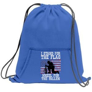 I Stand For The Flag Knee For Fallen Soldier Memorial Day Cute Gift Sweatshirt Cinch Pack Bag