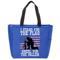 I Stand For The Flag Knee For Fallen Soldier Memorial Day Cute Gift Zip Tote Bag