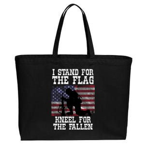 I Stand For The Flag Knee For Fallen Soldier Memorial Day Cute Gift Cotton Canvas Jumbo Tote