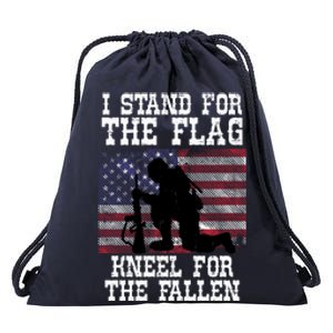 I Stand For The Flag Knee For Fallen Soldier Memorial Day Cute Gift Drawstring Bag