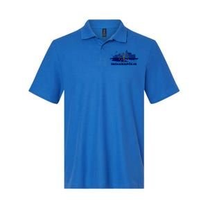 Indiana State Flag Gift Indianapolis Cityscape Gift Indianapolis Gift Softstyle Adult Sport Polo