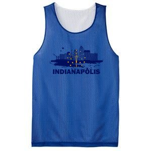 Indiana State Flag Gift Indianapolis Cityscape Gift Indianapolis Gift Mesh Reversible Basketball Jersey Tank