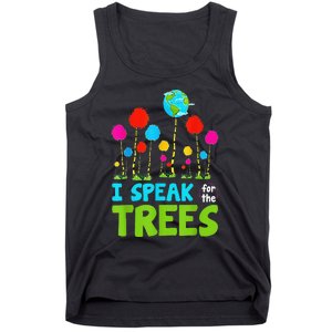 I Speak For Trees Earth Day Save Earth Inspiration Hippie Tank Top