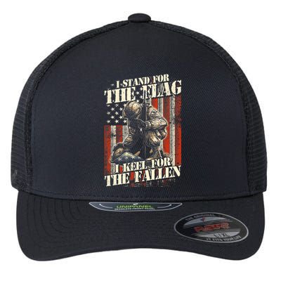 I Stand For The Flag Kneel For The Fallen Memorial Day Flexfit Unipanel Trucker Cap