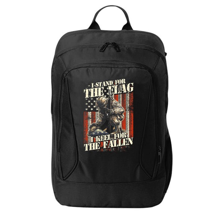 I Stand For The Flag Kneel For The Fallen Memorial Day City Backpack