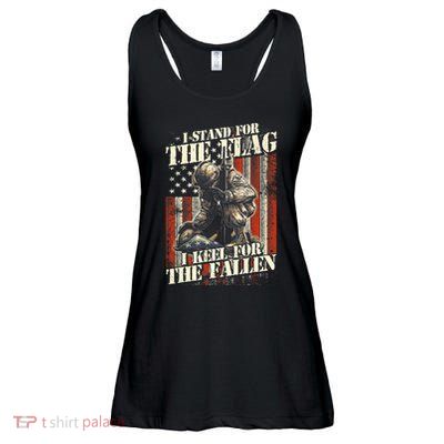 I Stand For The Flag Kneel For The Fallen Memorial Day Ladies Essential Flowy Tank