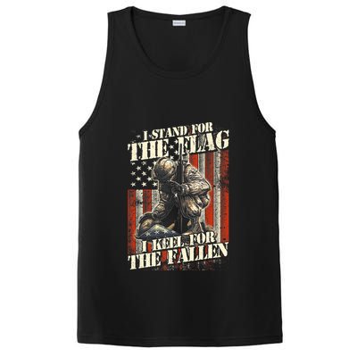 I Stand For The Flag Kneel For The Fallen Memorial Day PosiCharge Competitor Tank