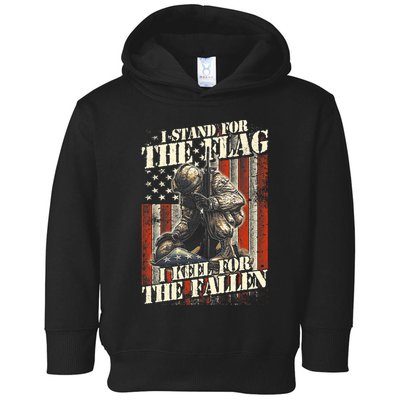 I Stand For The Flag Kneel For The Fallen Memorial Day Toddler Hoodie