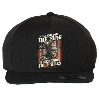 I Stand For The Flag Kneel For The Fallen Memorial Day Wool Snapback Cap