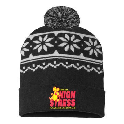 I Suffer From High Stress Getting Very High And Incredible Stressed USA-Made Snowflake Beanie