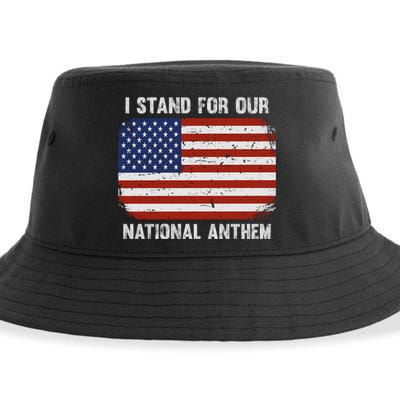 I Stand For Our National Anthem Usa Flag Conservative Gift Sustainable Bucket Hat