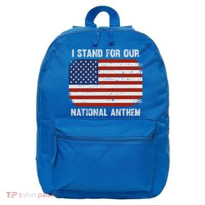 I Stand For Our National Anthem Usa Flag Conservative Gift 16 in Basic Backpack