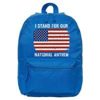 I Stand For Our National Anthem Usa Flag Conservative Gift 16 in Basic Backpack