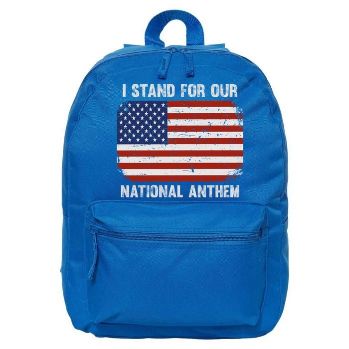 I Stand For Our National Anthem Usa Flag Conservative Gift 16 in Basic Backpack