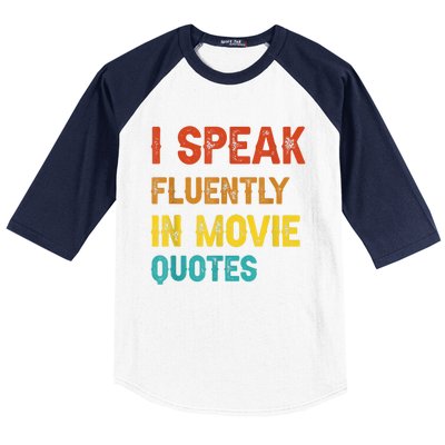 I Speak Fluently In Movie Quotes Funny Essential Baseball Sleeve Shirt