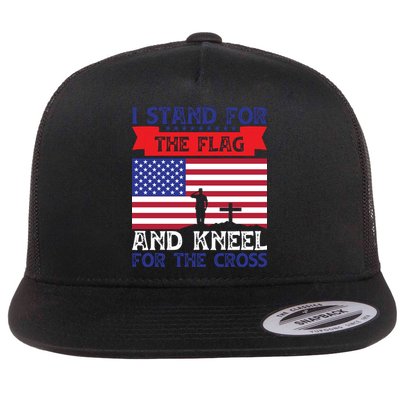 I Stand For The Flag And Kneel For The Cross Memorial Day Gift Flatbill Hat