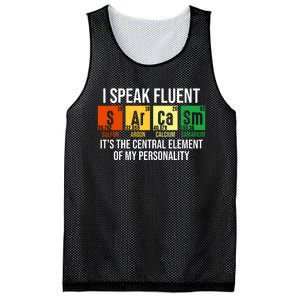 I Speak Fluent Sarcasm Funny Science Teacher Nerd Gift Mesh Reversible Basketball Jersey Tank