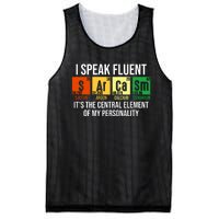 I Speak Fluent Sarcasm Funny Science Teacher Nerd Gift Mesh Reversible Basketball Jersey Tank