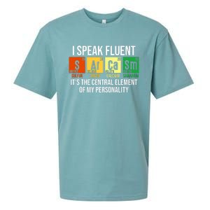 I Speak Fluent Sarcasm Funny Science Teacher Nerd Gift Sueded Cloud Jersey T-Shirt