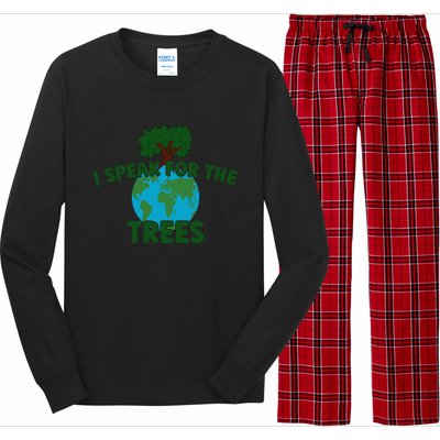 I Speak For Trees Earth Day Save Earth Inspiration Hippi Great Gift Long Sleeve Pajama Set