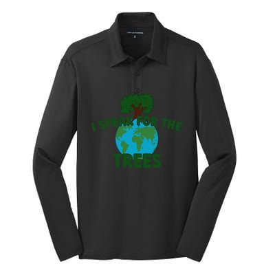 I Speak For Trees Earth Day Save Earth Inspiration Hippi Great Gift Silk Touch Performance Long Sleeve Polo