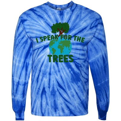 I Speak For Trees Earth Day Save Earth Inspiration Hippi Great Gift Tie-Dye Long Sleeve Shirt