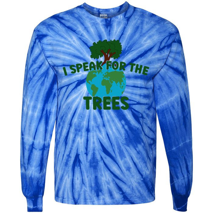 I Speak For Trees Earth Day Save Earth Inspiration Hippi Great Gift Tie-Dye Long Sleeve Shirt