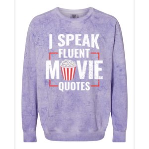 I Speak Fluent Movie Quotes Popcorn Cinema Lover Colorblast Crewneck Sweatshirt