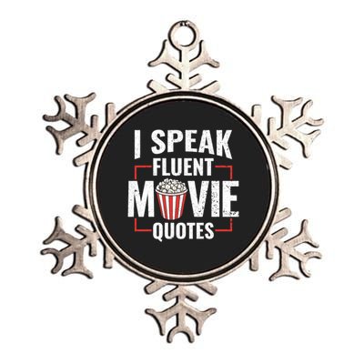 I Speak Fluent Movie Quotes Popcorn Cinema Lover Metallic Star Ornament