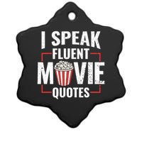 I Speak Fluent Movie Quotes Popcorn Cinema Lover Ceramic Star Ornament