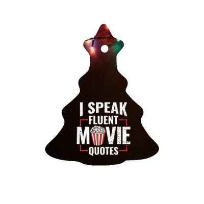 I Speak Fluent Movie Quotes Popcorn Cinema Lover Ceramic Tree Ornament