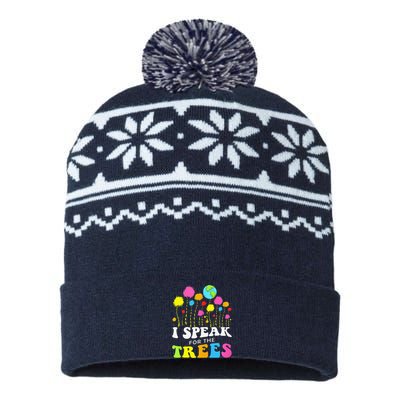 I Speak For Trees Earth Day Save Earth Insation Hippie USA-Made Snowflake Beanie